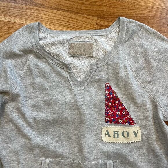 Madam P Upcyled Nautical Theme Sweatshirt sz. L #MM - Picture 3 of 12